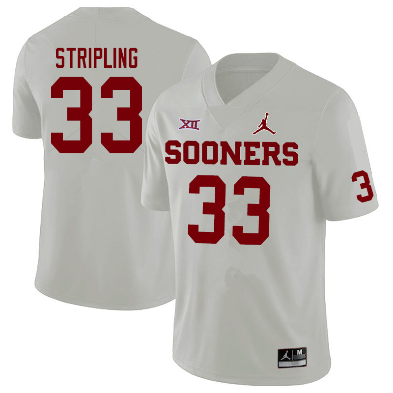 Jordan Brand Men #33 Marcus Stripling Oklahoma Sooners College Football Jerseys Sale-White